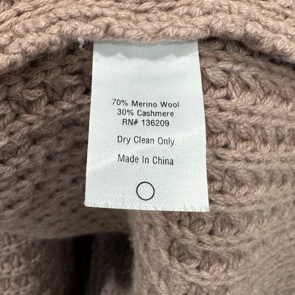 Hatch Waffle Knit Sweater Merino Wool Cashmere Blend Tan - Size Medium - Picture 7 of 7